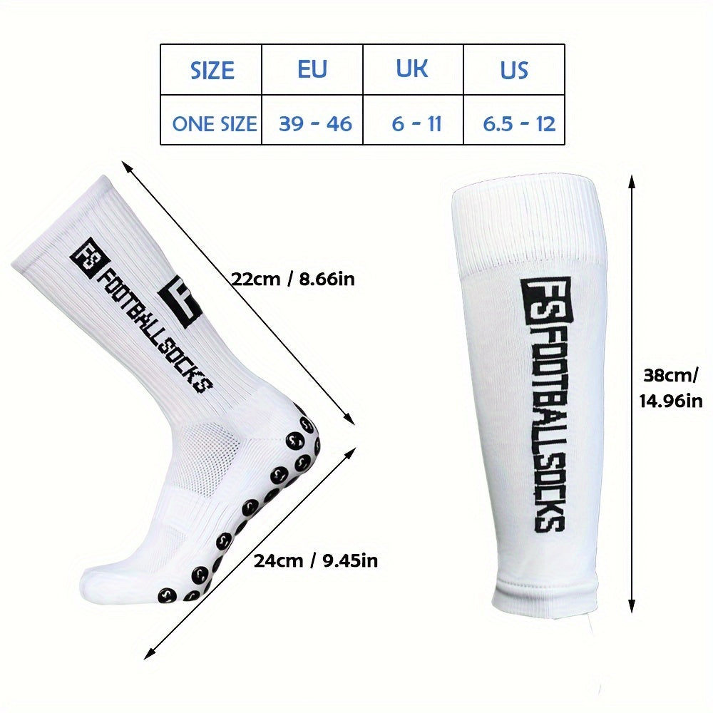 Football Socks Calf Sleeves Set Anti Slip Crew Soccer Socks