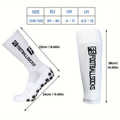 Football Socks Calf Sleeves Set Anti Slip Crew Soccer Socks
