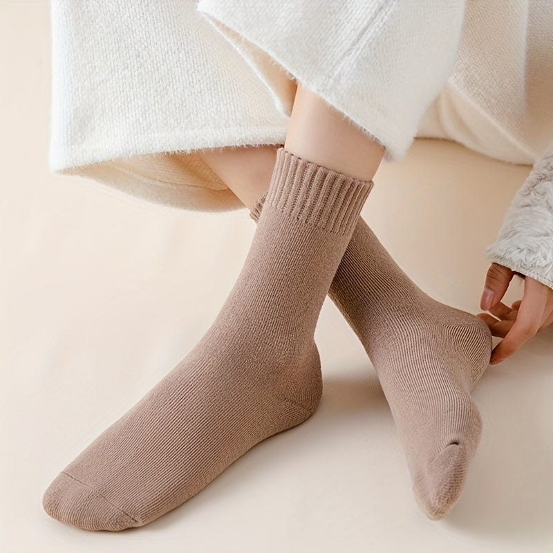 6 Pairs Warm Mid Tube Socks Women's Stockings