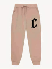 Stylish C Pattern Men's Drawstring Pants Active Stretch Trousers