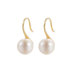 925 Silver Freshwater Pearl Drop Earrings Formal Dress Banquet Accessories