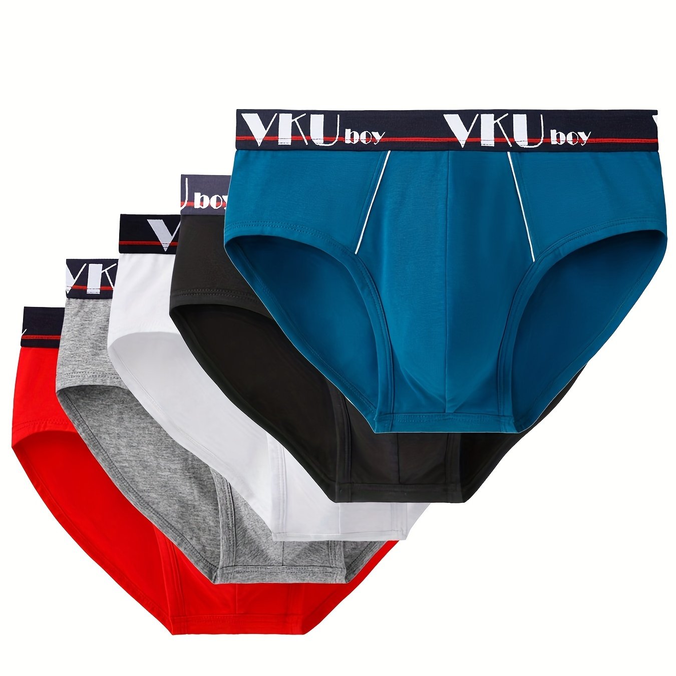 5pcs Boys Teen Casual Letter Graphic Print Briefs Underwear