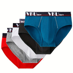 5pcs Boys Teen Casual Letter Graphic Print Briefs Underwear