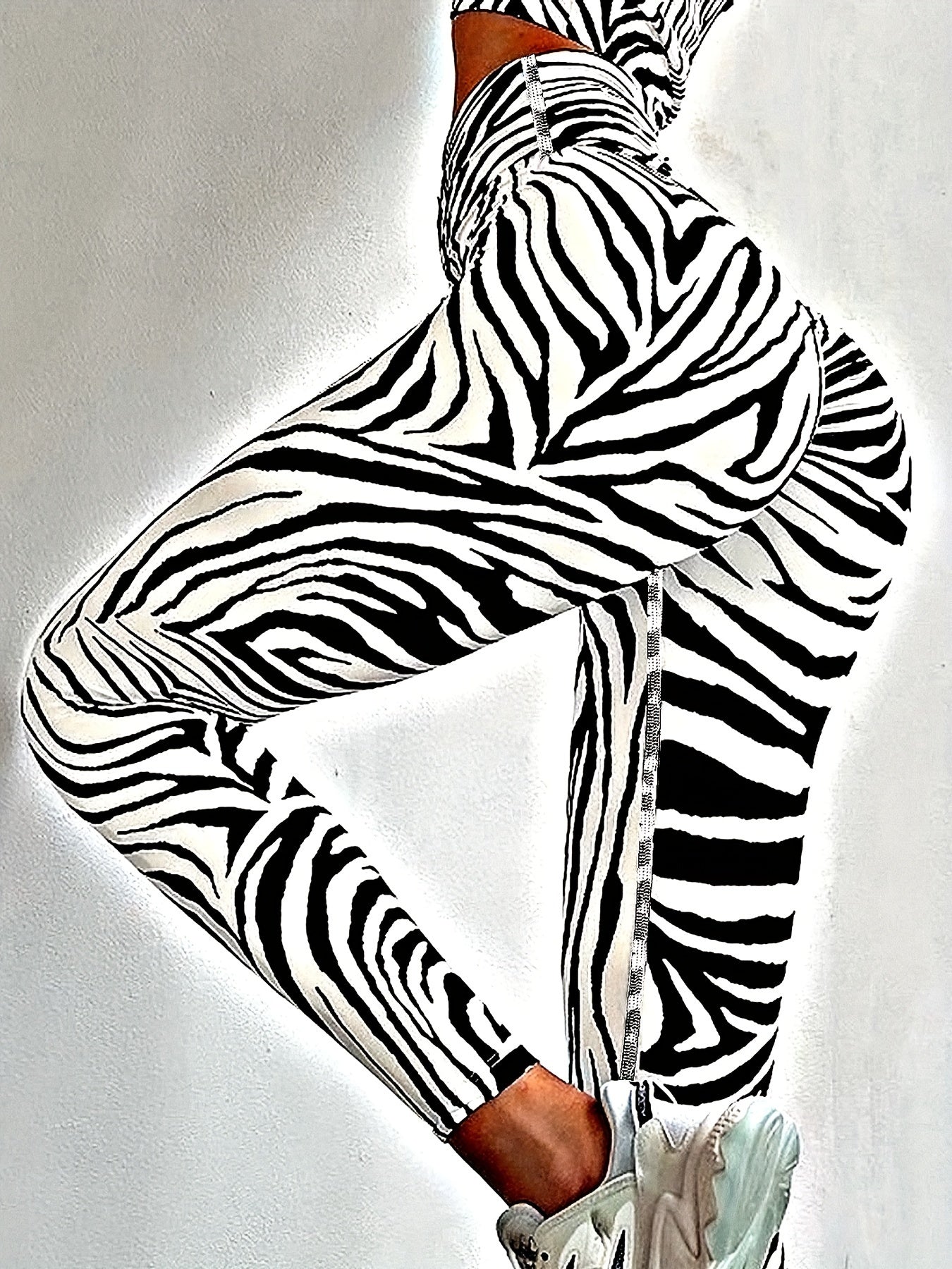 Zebra Print High Waist Butt Lift Leggings Women's Workout Pants
