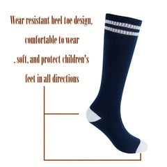 4 Pairs Boys Striped Knee High Socks Breathable Uniform Stocking