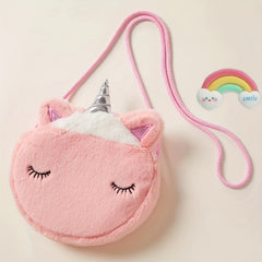 Girls Unicorn Plush Crossbody Bag for Kids