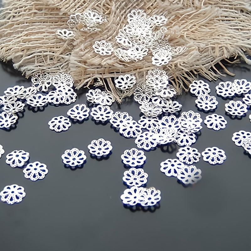 200pcs 0.3" Tassel Caps DIY Flower Spacer Beads for Earrings Bracelets