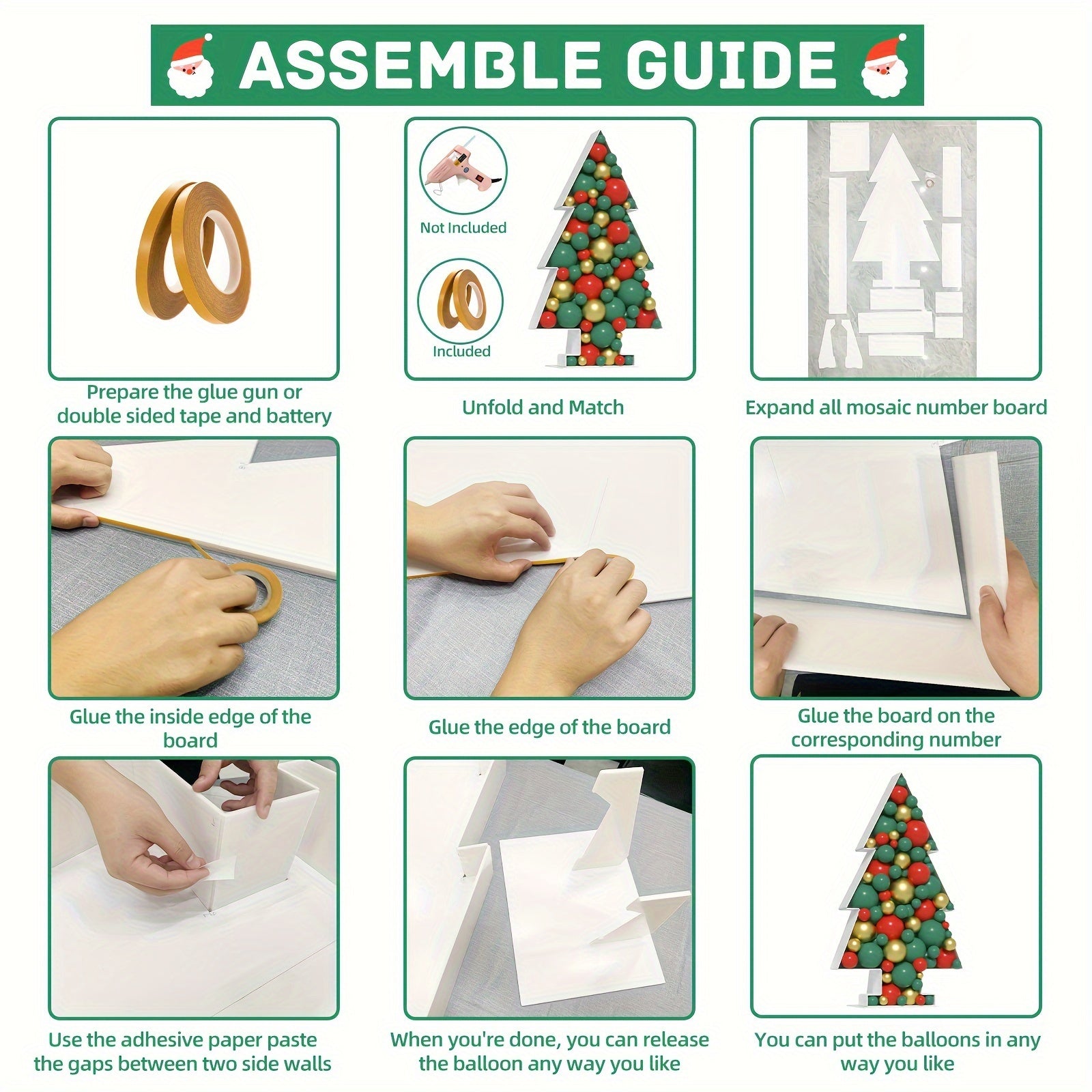 DIY Mosaic Christmas Tree Marquee Decorations