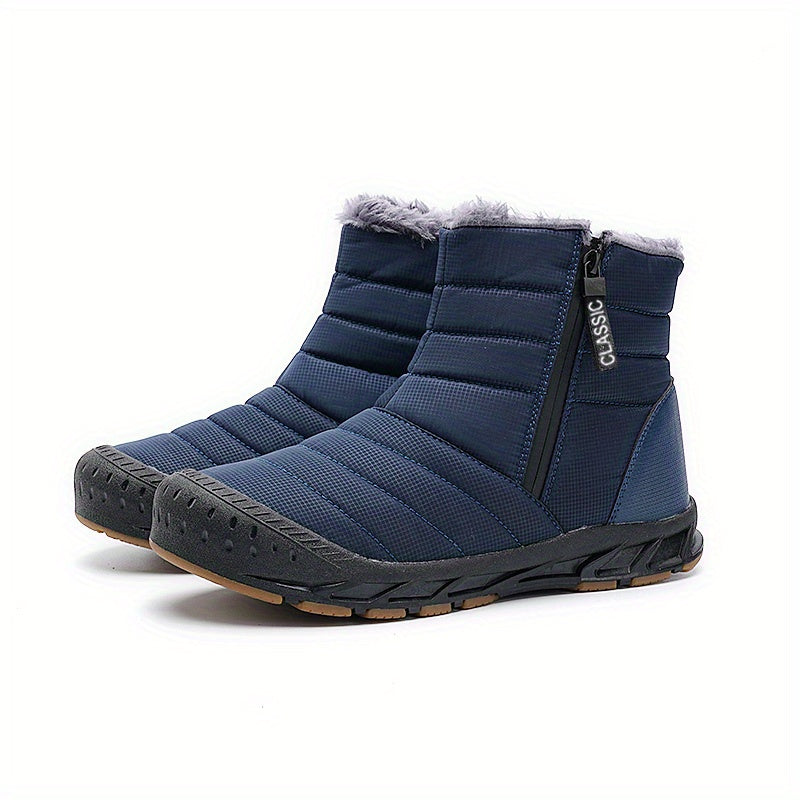 Warm Snow Boots Zipper Closure Waterproof Thermal Winter Shoes