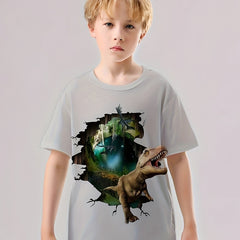 Dinosaur 3D Print T-Shirt for Boys and Girls 4-14 Years