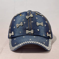 Cowboy Women's Baseball Cap Bow Adjustable Hat For Her