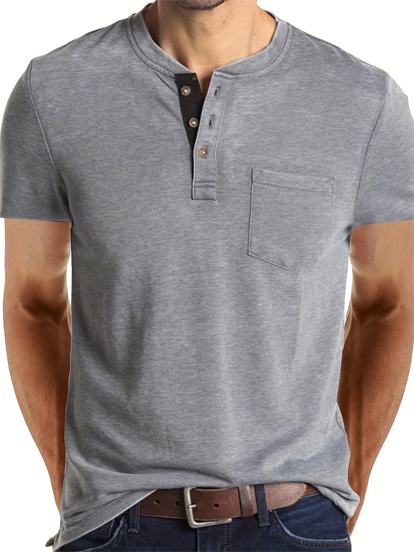 Men's V Neck Short Sleeve T Shirt for Summer