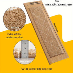 10pcs Soft Stair Treads Non Slip Carpet Mat 30inX8in 76cmX20cm Indoor Stair Runn