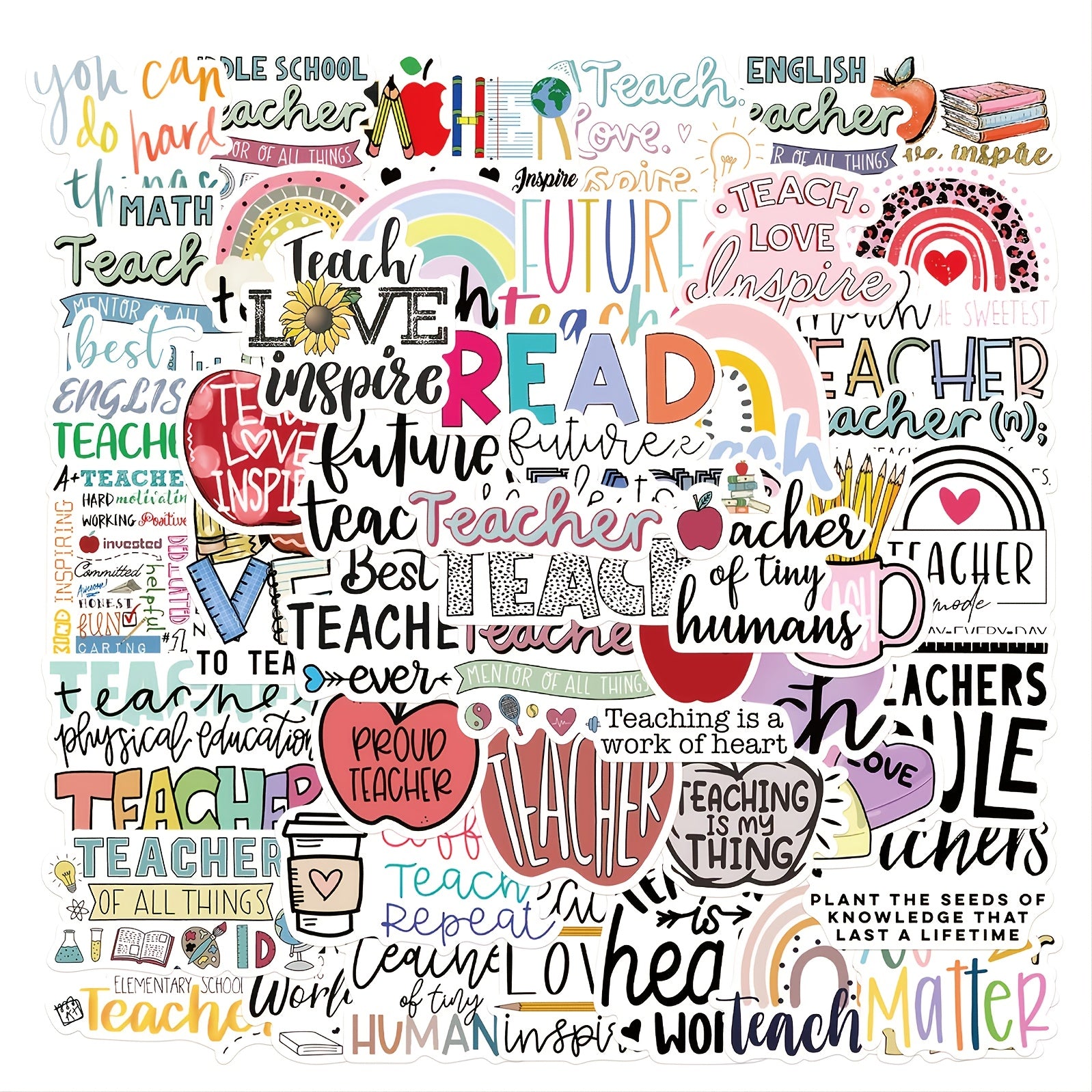 Thanksgiving Teacher Stickers (50 Sheets) - Ideal Gift for Notebook Decoration