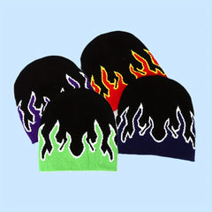 Flame Knitted Hat Hip Hop Street Outdoor Pullover Beanie