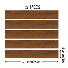 5pcs Wood PVC Floor Tile Peel And Stick Natural Grey Wood Grain Look