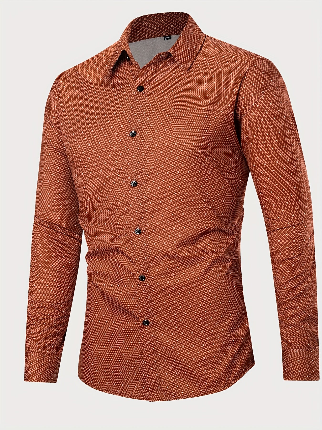 Floral Print Button Up Long Sleeve Shirt for Men