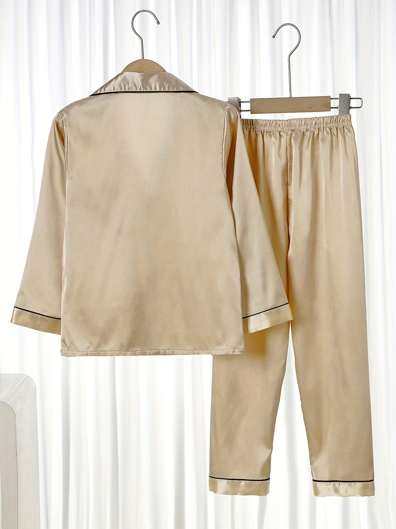 2pc Boys Girls Teen Casual Long Sleeve Pajama Set