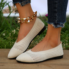 Women's Pointed Toe Ballet Flats Soft Sole Breathable Slip On Shoes