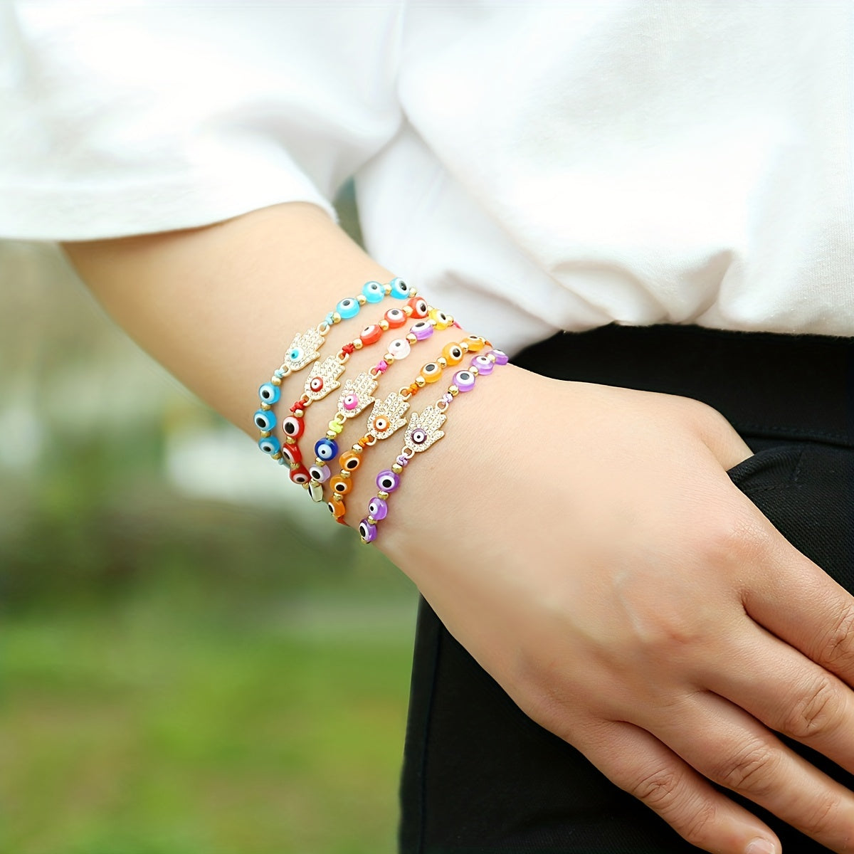 12pcs Girls Teen Evil Eye Adjustable Bracelet Jewelry for Gift Party