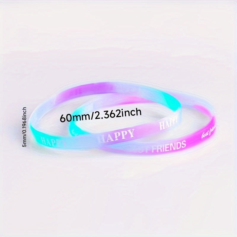 Luminous Silicone Bracelet Candy Color Sports Wristband Women