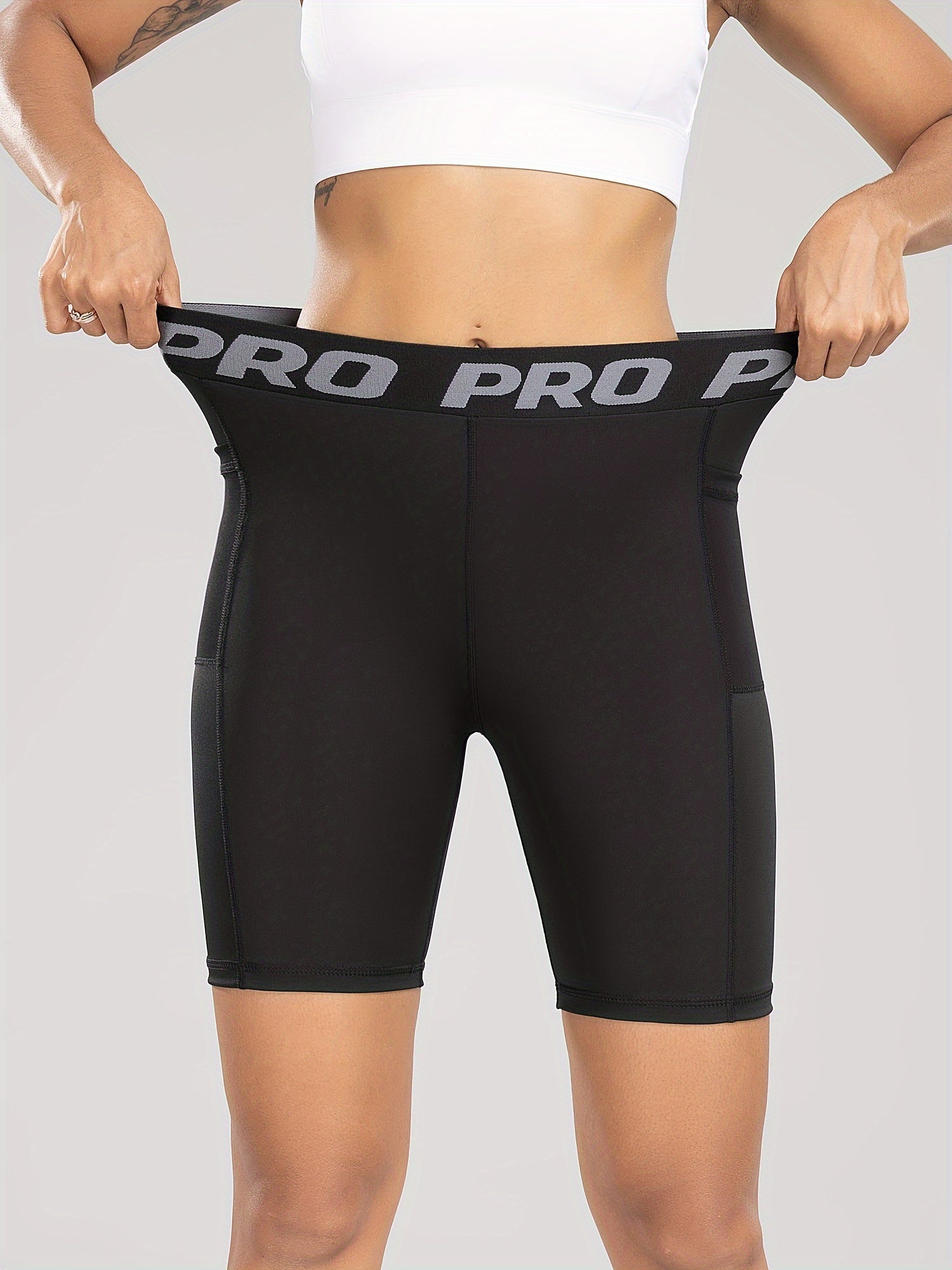 Mesh Patchwork Tight Shorts Fitness Yoga Running Shorts