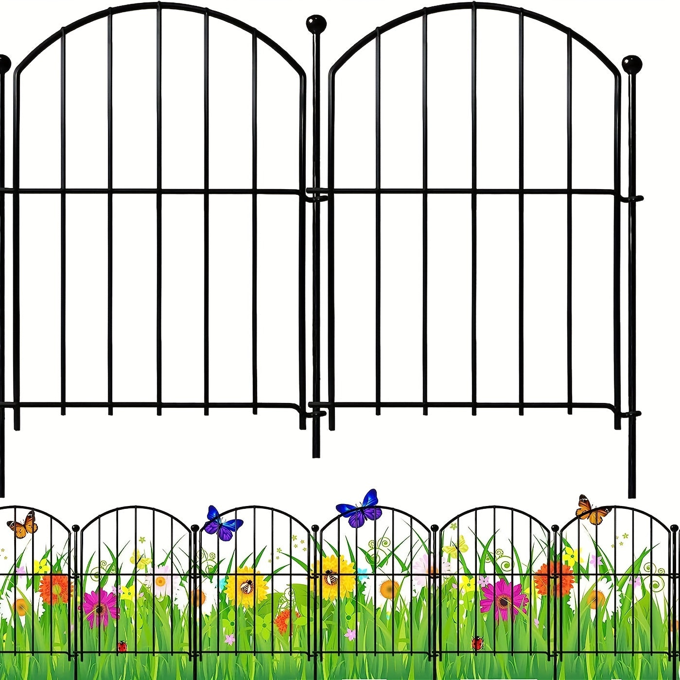 5pcs Metal No Dig Fence Animal Barrier For Dog Flower Bed Edging
