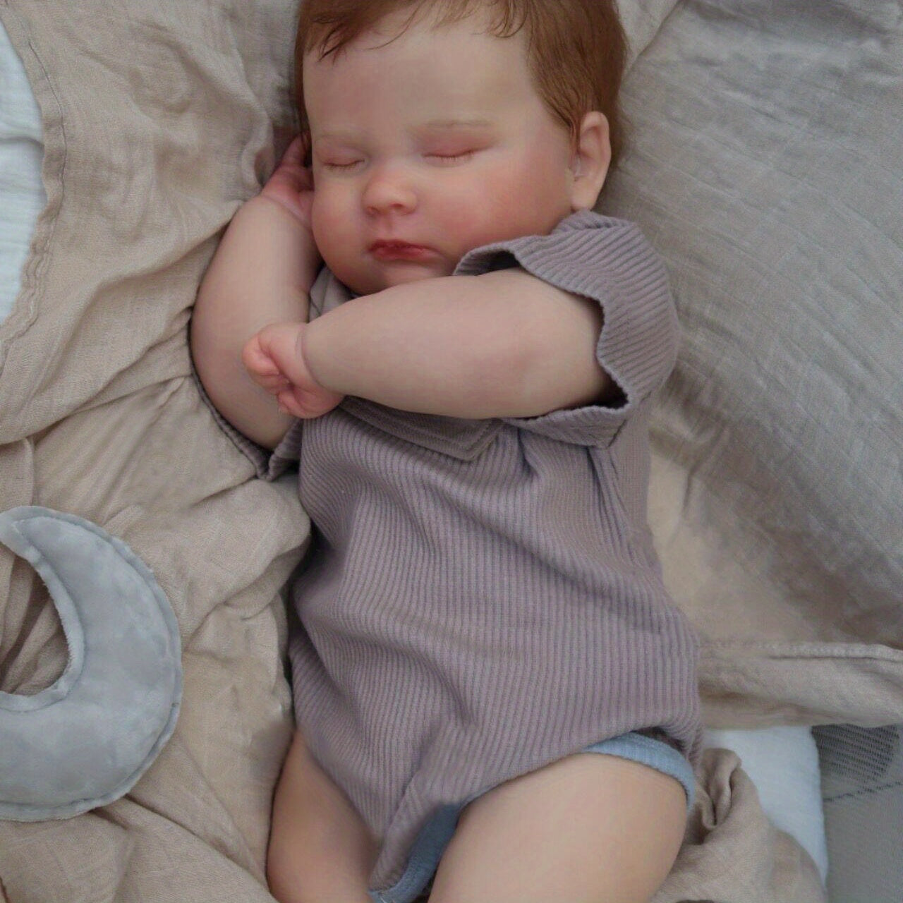 50 8 Cm Realistic Reborn Doll Hand painted Sleeping Boy Genesis Pattern