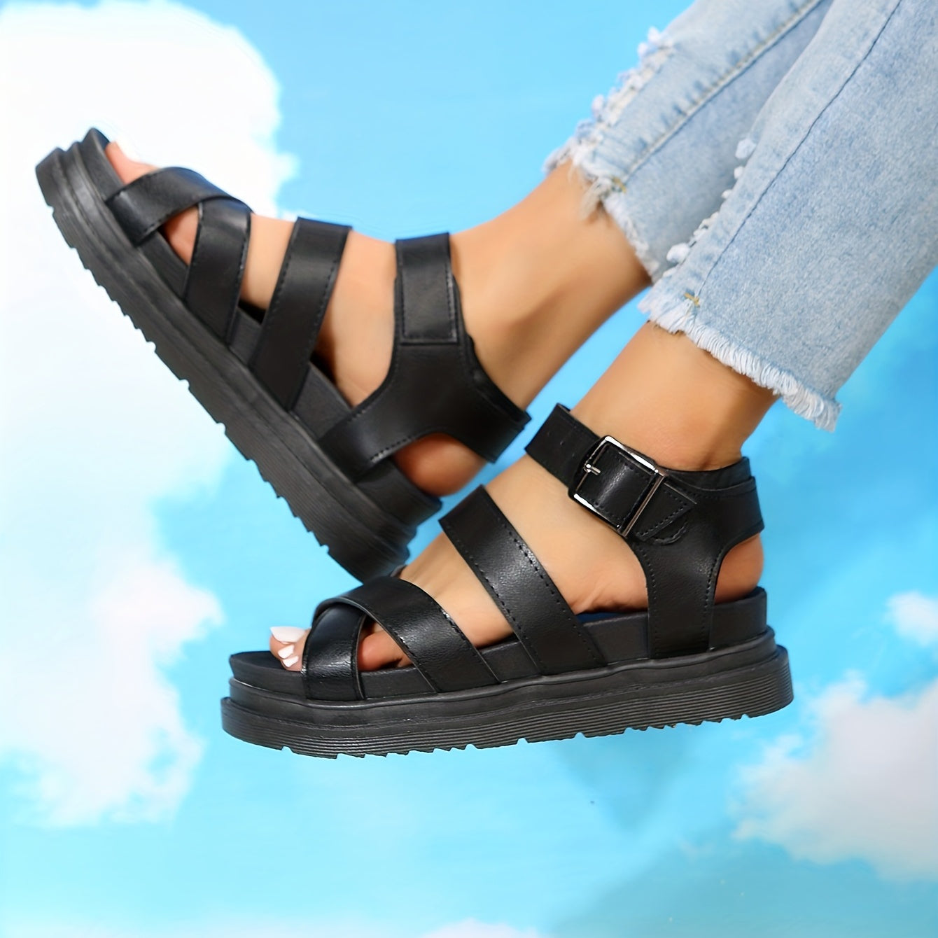 Women's Cross Strap Platform Sandals