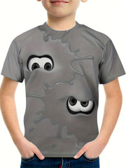 Boy's Funny Cartoon Pattern T shirt for Summer