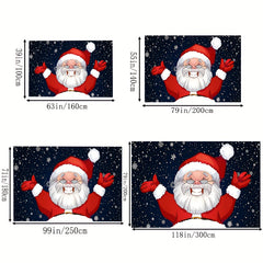 Christmas Santa Claus Carpet Floor Mat Soft Non-Slip Area Rug Machine Washable