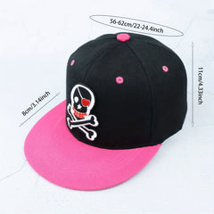 Skull Embroidery Hip Hop Cap Snapback Hat For Men
