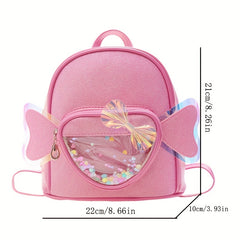 Sequins Love Bow Decor Backpack for Girls