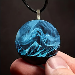 Snow Mountain Mist Nature Pendant Necklace