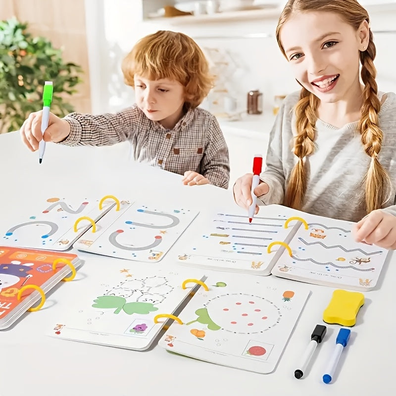 Educational Flashcards with Erasable Tracks - Durable Paper