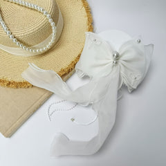 Double Layer Bow & Wedding Hair Clip for Brides - Secure Clip On