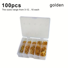 100pcs Fishing Hooks 10 Sizes Circle Barbed Hooks High Carbon Steel