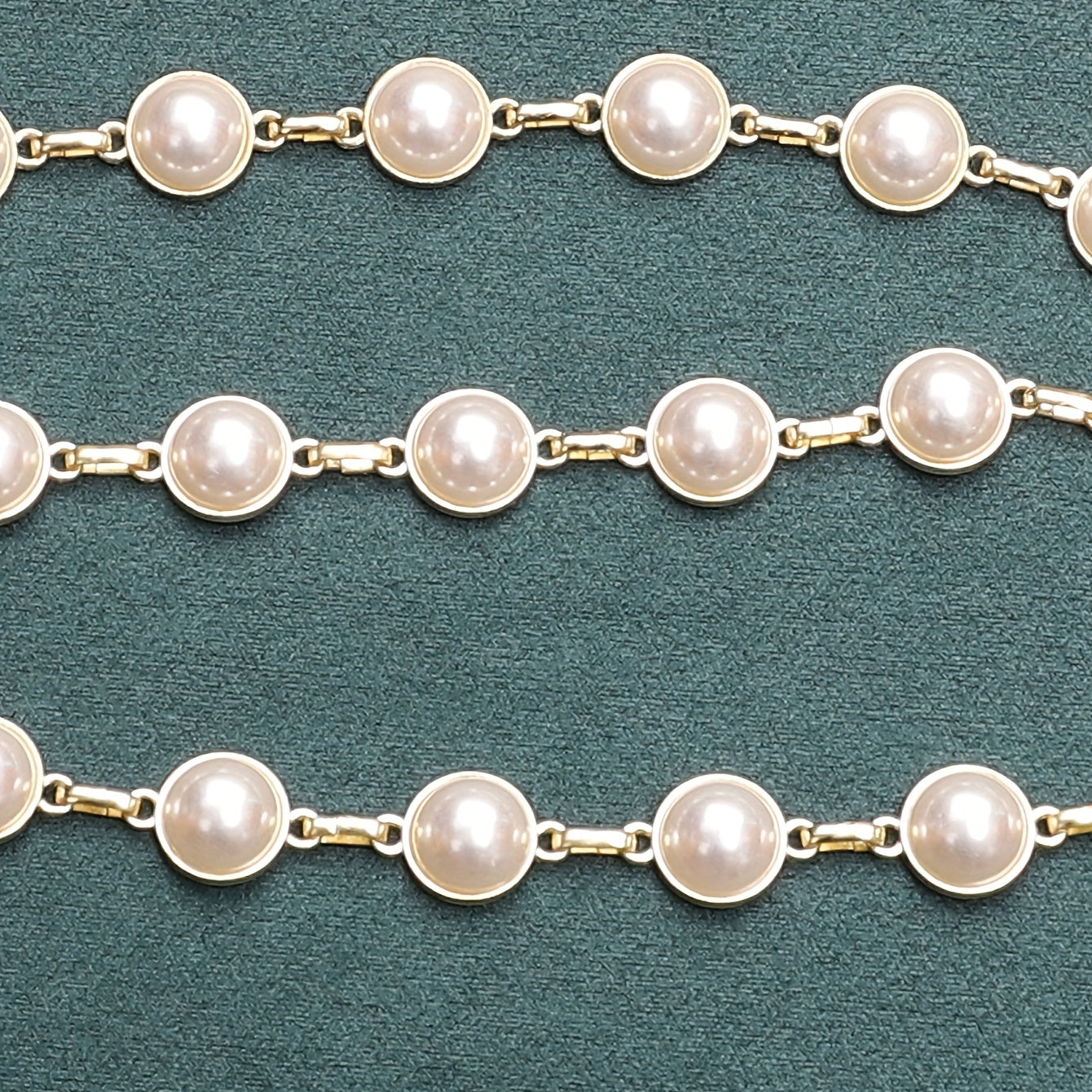 Faux Pearl Waist Chain Golden Metal Belly Chain Thin Waistband
