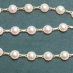 Faux Pearl Waist Chain Golden Metal Belly Chain Thin Waistband
