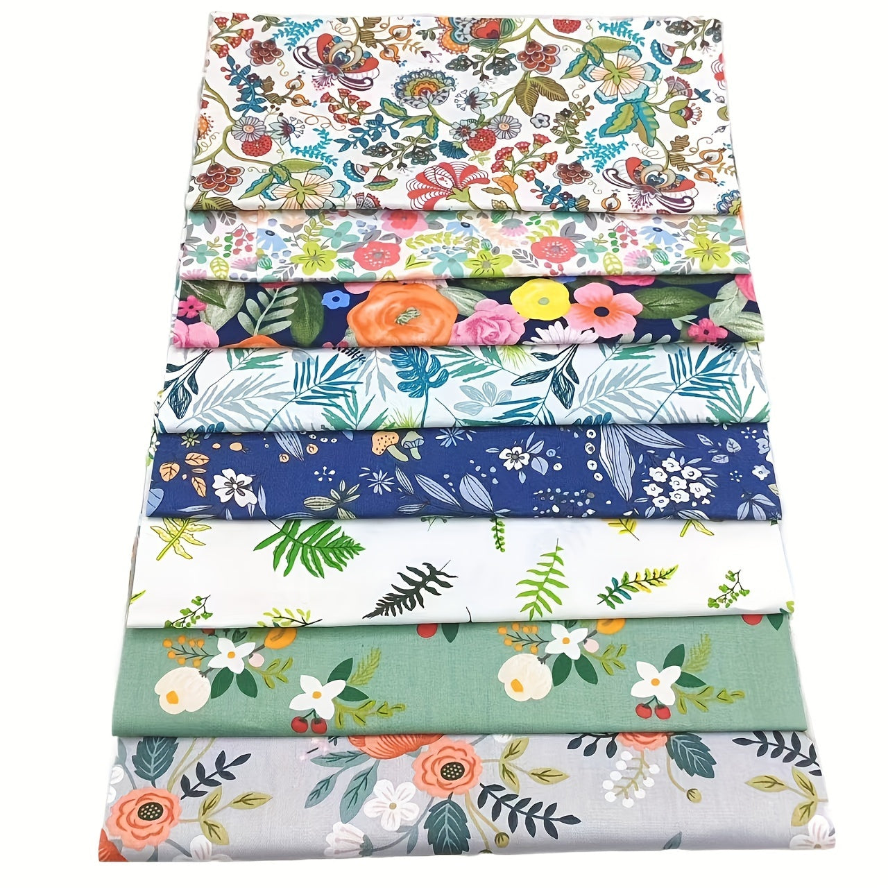 8pcs 100% Cotton Fabric Bundle Squares for Quilting DIY Patchwork