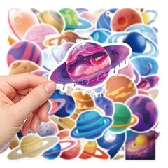50pcs Small Planet Graffiti Stickers Laptop Luggage Waterproof S