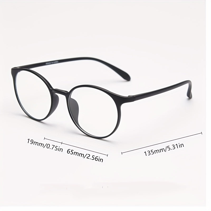 Round Anti-Fatigue Reading Glasses Light Blocking Computer Presbyopic
