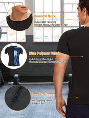 Men's Sauna Sweat Tights Short Sleeve T shirt