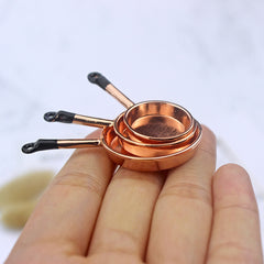 3-Piece Miniature Kitchen Pans for Dollhouse Play