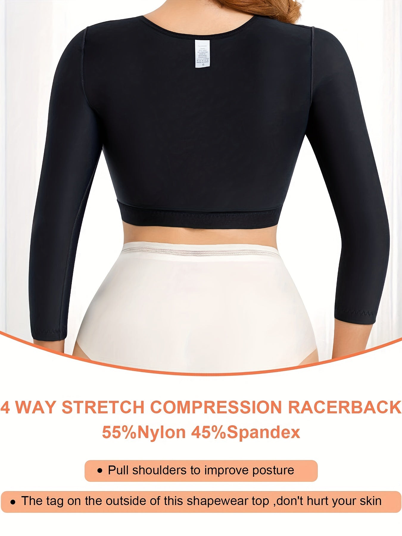 Women's Arm Shaping Compression Top With Bra Posture Corrector