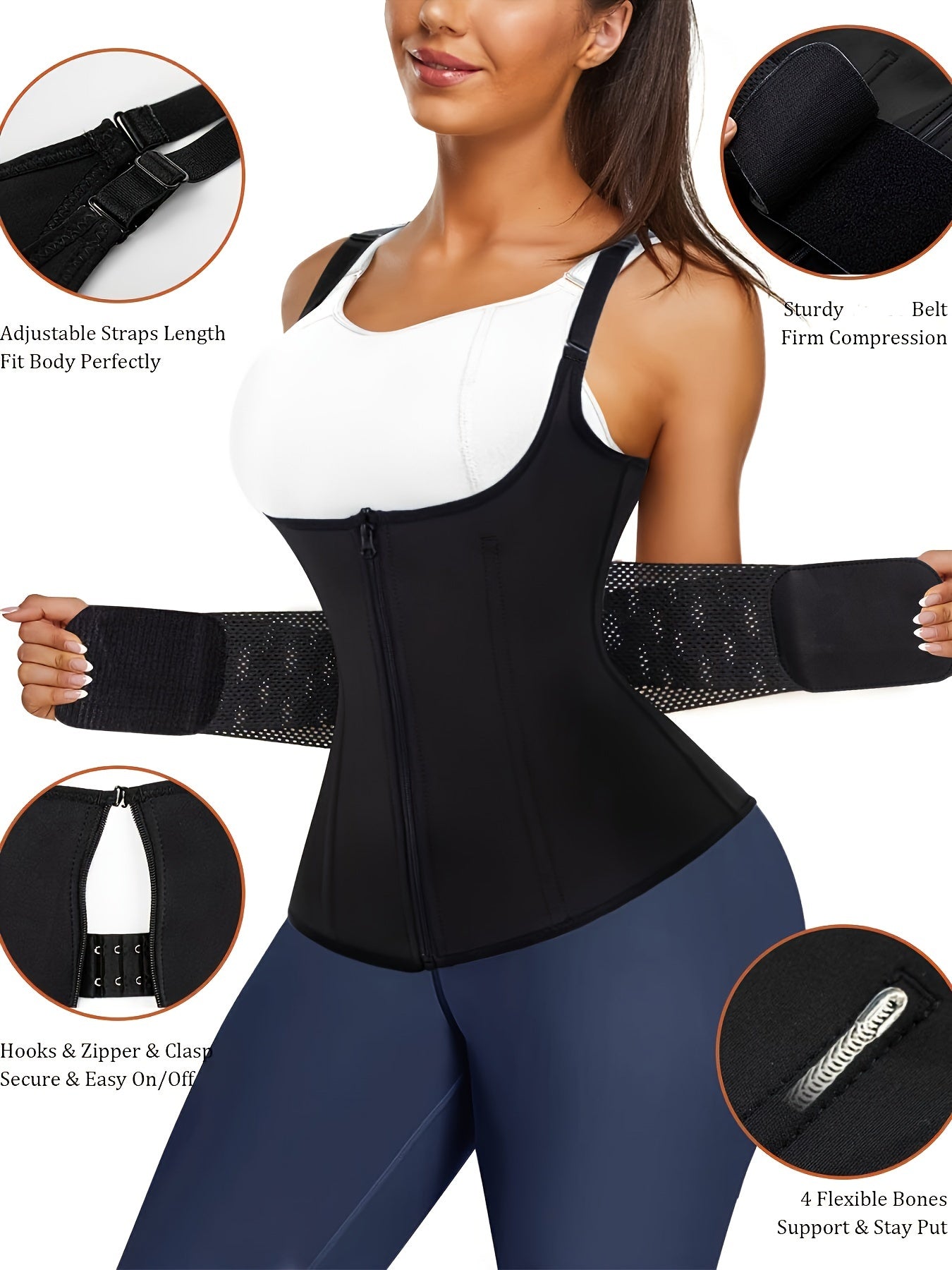 Women's Zipper Waist Trainer Body Shaper Tank