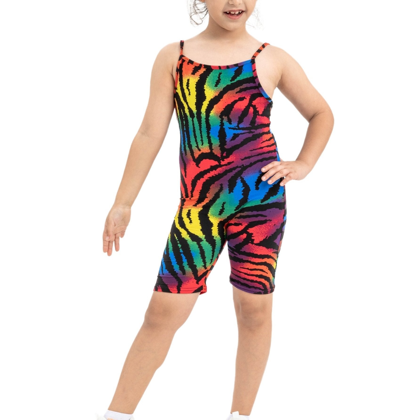 Toddler Girls Colorful Leopard Cami Rompers Jumpsuits