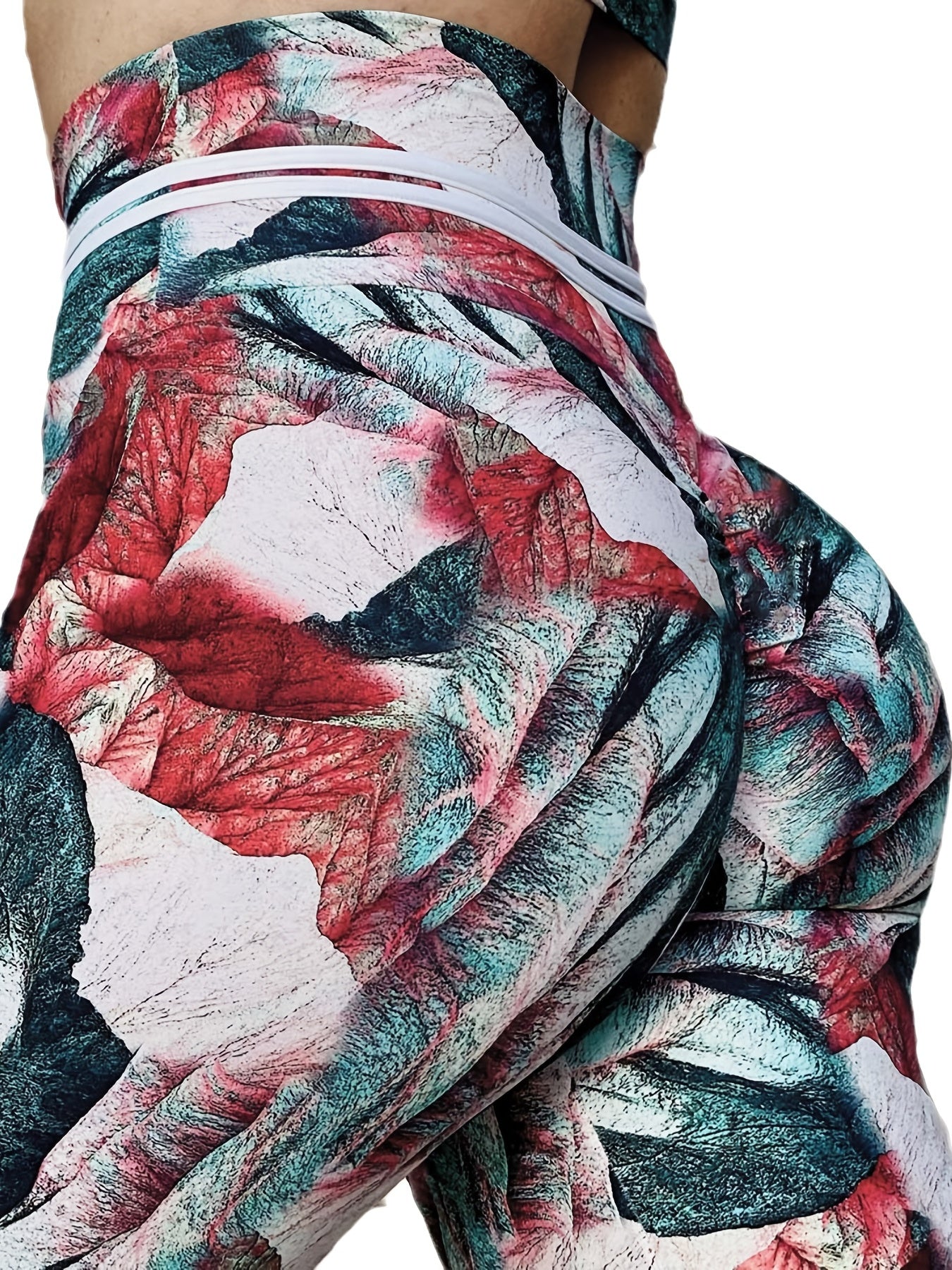 Marble Printed Yoga Leggings High Waist Workout Tight Pants