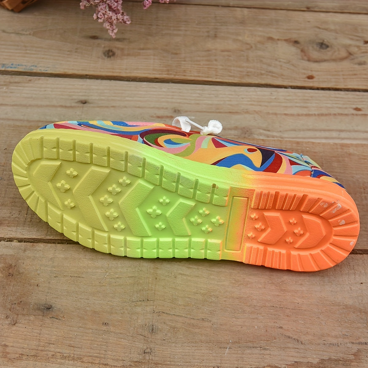 Women's Abstract Canvas Lace Up Outdoor Shoes Lightweight Sneakers