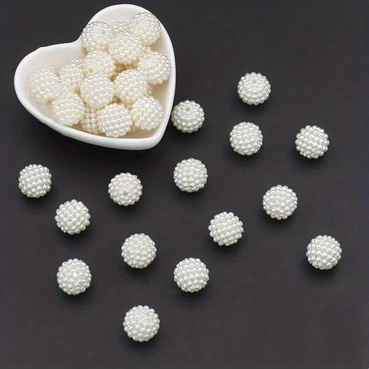 10pcs Acrylic Pearl Beaded Ball DIY Jewelry Making Material